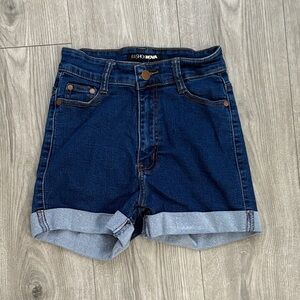 Fashion Nova Dark Blue Jean Shorts